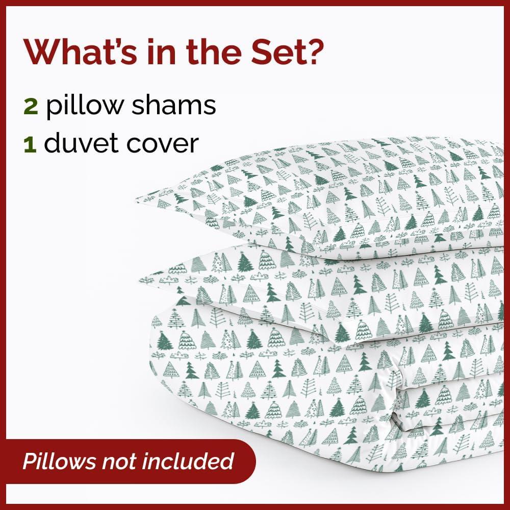 imageChristmas Duvet Cover Queen Size Set Extra Soft Queen Duvet Cover with 2 Pillow Shams Holiday Xmas Bedding with Zipper Closures ampamp Ties Comfy Snug ampamp Cozy Breathable Bed Set 90 x 90 Red Gnomes07 Christmas Tree 3 No Comforter