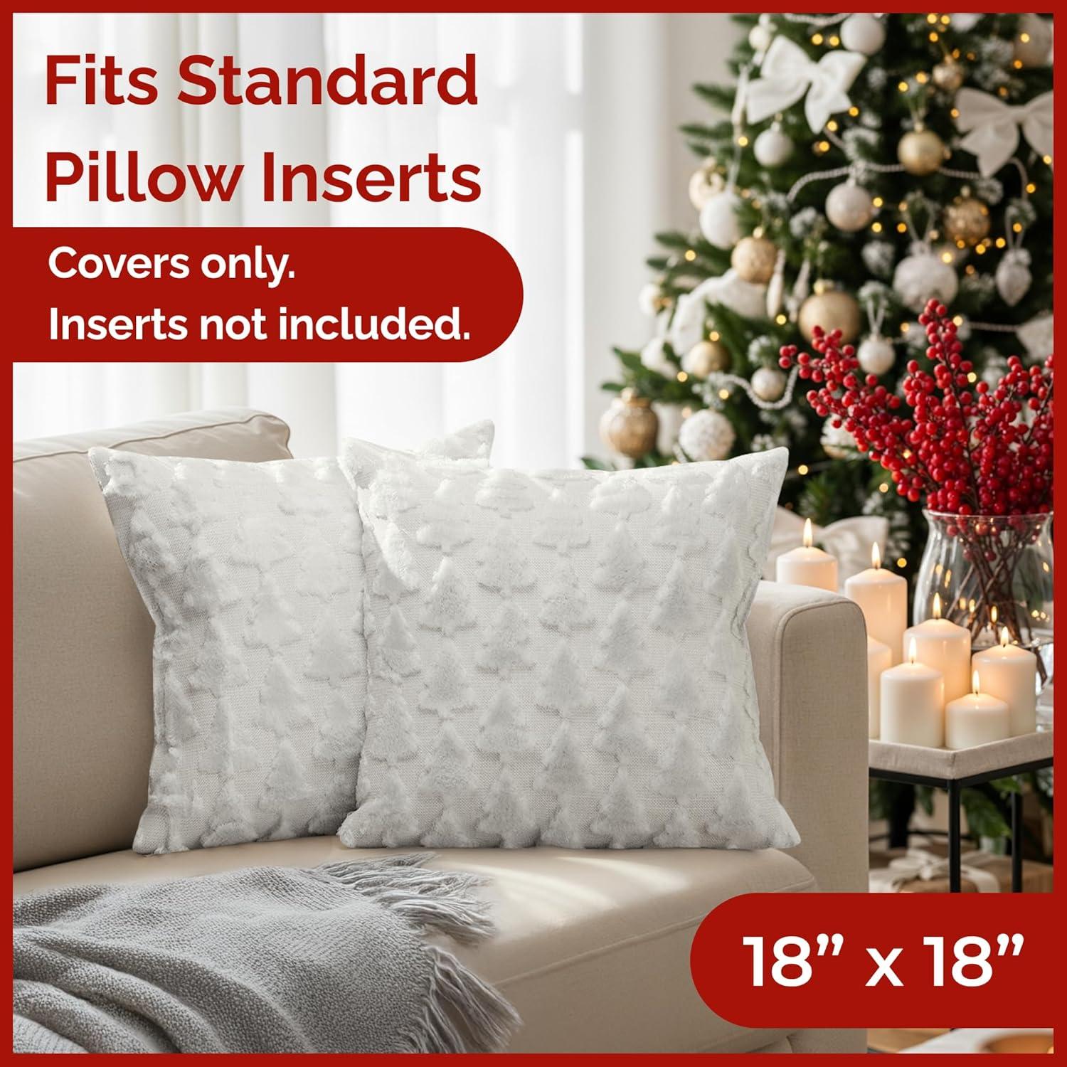 imageChristmas Pillowcases 18x18 Christmas Pillow Covers Set of 2 Xmas Couch Pillowcases for Living Room BedSized Holiday Throw Pillow Covers Cozy Winter Home Decor Gold Foil Cushion Cases Red25 Xmas Trees 3d