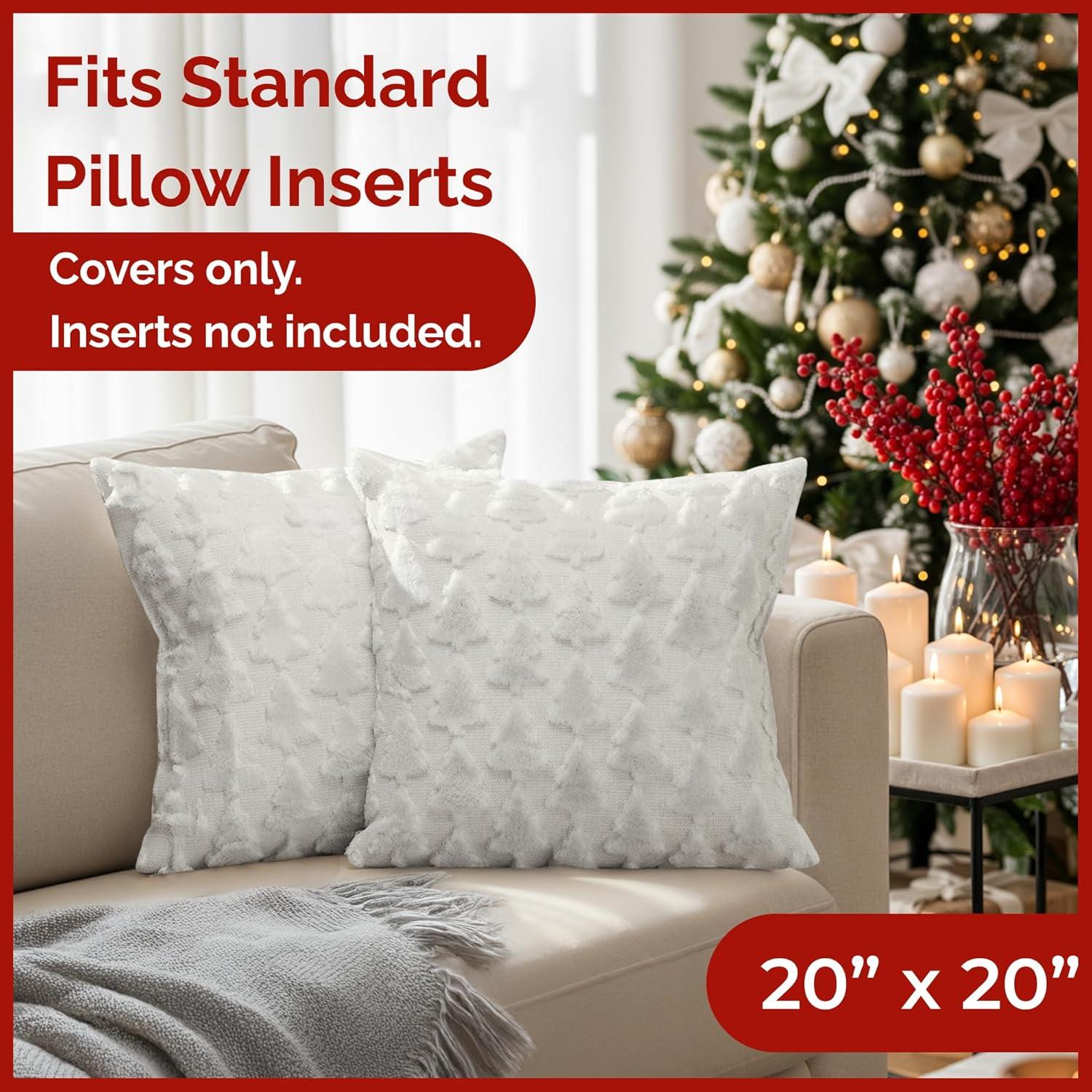 imageChristmas Pillowcases 18x18 Christmas Pillow Covers Set of 2 Xmas Couch Pillowcases for Living Room BedSized Holiday Throw Pillow Covers Cozy Winter Home Decor Gold Foil Cushion Cases Red25 Xmas Trees 3d