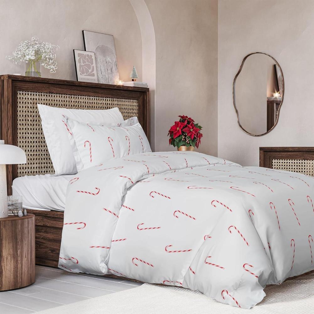 imageChristmas Duvet Cover Queen Size Set  Extra Soft Queen Duvet Cover with 2 Pillow Shams  Holiday Xmas Bedding with Zipper Closures ampamp Ties  Comfy Snug ampamp Cozy Breathable Bed Set  90 x 90 Red Gnomes02  Candy Cane No Comforter