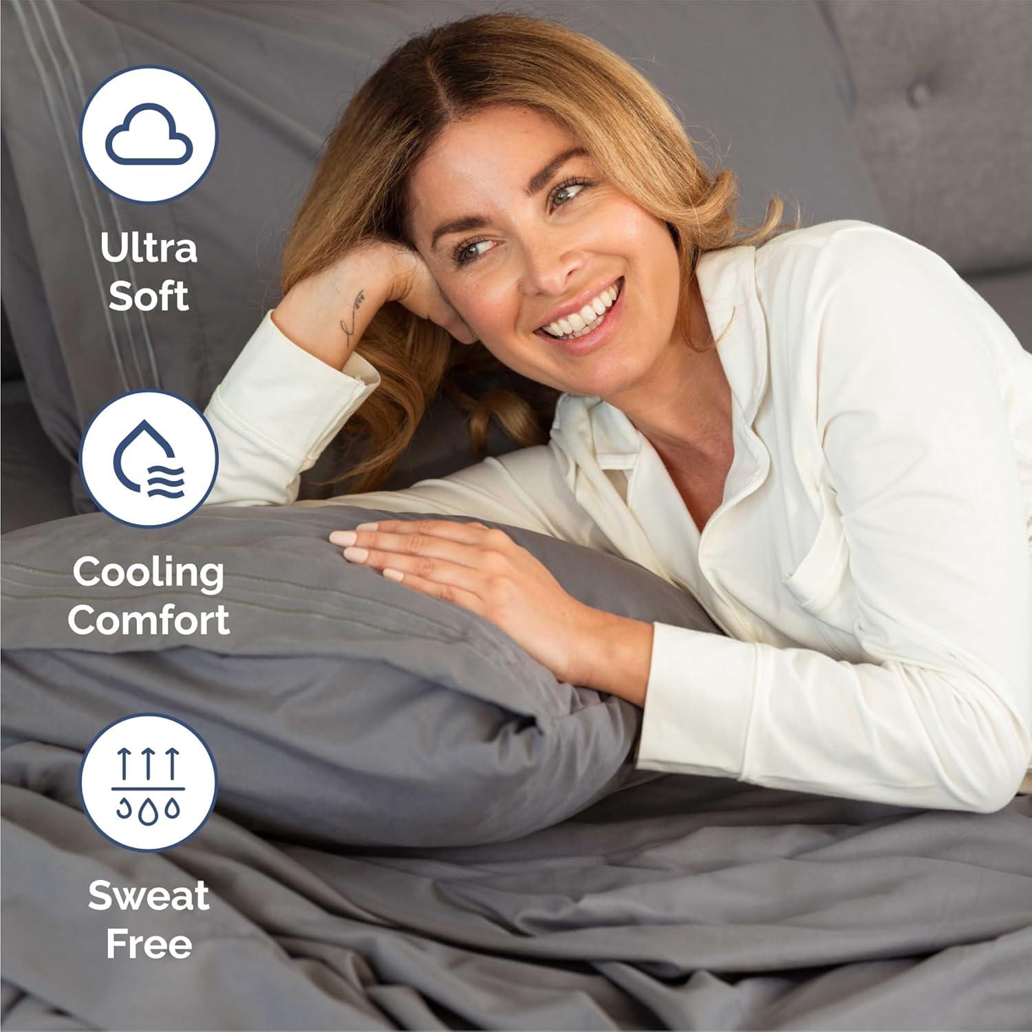 imageQueen Size 4 Piece Sheet Set Comfy Breathable ampamp Cooling Bed Sheets Set Hotel Luxury Bedding for Women Men Kids Teens Boys ampamp Girls Deep Pockets UltraSoft Wrinkle Free OekoTex Burgundy07 Dark Grey
