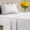 Striped Sheets – Grey Striped Sheets – 1 Flat & 1 Fitted & 2 Pillowcases w/ Deep Pockets – Comfy, Wrinkle & Fade Free – Ultra-Soft, Breathable & Cooling – Luxury Pinstripe Bedding – Full Size Bed Set(29 – Red Blue Stripe)