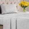 Striped Sheets – Grey Striped Sheets – 1 Flat & 1 Fitted & 2 Pillowcases w/ Deep Pockets – Comfy, Wrinkle & Fade Free – Ultra-Soft, Breathable & Cooling – Luxury Pinstripe Bedding – Full Size Bed Set(30 – Greyscale)