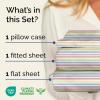 Striped Sheets – Grey Striped Sheets – 1 Flat & 1 Fitted & 2 Pillowcases w/ Deep Pockets – Comfy, Wrinkle & Fade Free – Ultra-Soft, Breathable & Cooling – Luxury Pinstripe Bedding – Full Size Bed Set(28 – Rainbow Stripe)