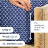 Striped Sheets – Grey Striped Sheets – 1 Flat & 1 Fitted & 2 Pillowcases w/ Deep Pockets – Comfy, Wrinkle & Fade Free – Ultra-Soft, Breathable & Cooling – Luxury Pinstripe Bedding – Full Size Bed Set(43 – Navy Quatrefoil)