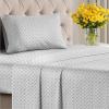 Striped Sheets – Grey Striped Sheets – 1 Flat & 1 Fitted & 2 Pillowcases w/ Deep Pockets – Comfy, Wrinkle & Fade Free – Ultra-Soft, Breathable & Cooling – Luxury Pinstripe Bedding – Full Size Bed Set(45 – Gray Clover)