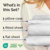 Striped Sheets – Grey Striped Sheets – 1 Flat & 1 Fitted & 2 Pillowcases w/ Deep Pockets – Comfy, Wrinkle & Fade Free – Ultra-Soft, Breathable & Cooling – Luxury Pinstripe Bedding – Full Size Bed Set(33 – Microdots)