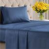 Striped Sheets – Grey Striped Sheets – 1 Flat & 1 Fitted & 2 Pillowcases w/ Deep Pockets – Comfy, Wrinkle & Fade Free – Ultra-Soft, Breathable & Cooling – Luxury Pinstripe Bedding – Full Size Bed Set(36 – Navy Microdots)