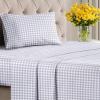 Striped Sheets – Grey Striped Sheets – 1 Flat & 1 Fitted & 2 Pillowcases w/ Deep Pockets – Comfy, Wrinkle & Fade Free – Ultra-Soft, Breathable & Cooling – Luxury Pinstripe Bedding – Full Size Bed Set(38 – Grey Gingham)