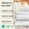 Striped Sheets – Grey Striped Sheets – 1 Flat & 1 Fitted & 2 Pillowcases w/ Deep Pockets – Comfy, Wrinkle & Fade Free – Ultra-Soft, Breathable & Cooling – Luxury Pinstripe Bedding – Full Size Bed Set(35 – Dots)