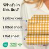 Striped Sheets – Grey Striped Sheets – 1 Flat & 1 Fitted & 2 Pillowcases w/ Deep Pockets – Comfy, Wrinkle & Fade Free – Ultra-Soft, Breathable & Cooling – Luxury Pinstripe Bedding – Full Size Bed Set(37 – Orange Gingham)