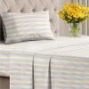 Striped Sheets – Grey Striped Sheets – 1 Flat & 1 Fitted & 2 Pillowcases w/ Deep Pockets – Comfy, Wrinkle & Fade Free – Ultra-Soft, Breathable & Cooling – Luxury Pinstripe Bedding – Full Size Bed Set(28 – Rainbow Stripe)