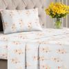 Striped Sheets – Light Grey & White Striped Sheets – 1 Flat & 1 Fitted & 2 Pillowcases w/ Deep Pockets – Wrinkle & Fade Free – Soft Breathable & Cooling – Luxury Pinstripe Bedding – Queen Size Bed Set(20 – Wildflower)