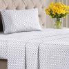 Striped Sheets – Light Grey & White Striped Sheets – 1 Flat & 1 Fitted & 2 Pillowcases w/ Deep Pockets – Wrinkle & Fade Free – Soft Breathable & Cooling – Luxury Pinstripe Bedding – Queen Size Bed Set(28 – Coastal)