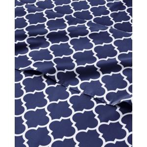 Striped Sheets – Grey Striped Sheets – 1 Flat & 1 Fitted & 2 Pillowcases w/ Deep Pockets – Comfy, Wrinkle & Fade Free – Ultra-Soft, Breathable & Cooling – Luxury Pinstripe Bedding – Full Size Bed Set(43 – Navy Quatrefoil)