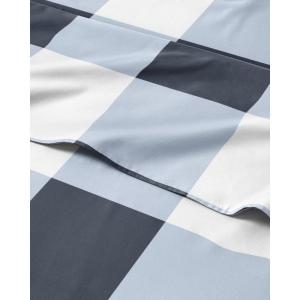 Striped Sheets – Grey Striped Sheets – 1 Flat & 1 Fitted & 2 Pillowcases w/ Deep Pockets – Comfy, Wrinkle & Fade Free – Ultra-Soft, Breathable & Cooling – Luxury Pinstripe Bedding – Full Size Bed Set(42 – Blue Gingham)