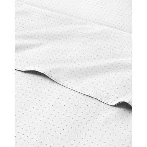 Striped Sheets – Grey Striped Sheets – 1 Flat & 1 Fitted & 2 Pillowcases w/ Deep Pockets – Comfy, Wrinkle & Fade Free – Ultra-Soft, Breathable & Cooling – Luxury Pinstripe Bedding – Full Size Bed Set(34 – Light Blue Dots)