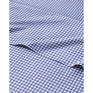 Striped Sheets – Grey Striped Sheets – 1 Flat & 1 Fitted & 2 Pillowcases w/ Deep Pockets – Comfy, Wrinkle & Fade Free – Ultra-Soft, Breathable & Cooling – Luxury Pinstripe Bedding – Full Size Bed Set(39 – Blue Gingham)
