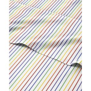 Striped Sheets – Grey Striped Sheets – 1 Flat & 1 Fitted & 2 Pillowcases w/ Deep Pockets – Comfy, Wrinkle & Fade Free – Ultra-Soft, Breathable & Cooling – Luxury Pinstripe Bedding – Full Size Bed Set(28 – Rainbow Stripe)