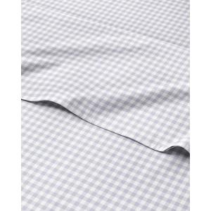 Striped Sheets – Grey Striped Sheets – 1 Flat & 1 Fitted & 2 Pillowcases w/ Deep Pockets – Comfy, Wrinkle & Fade Free – Ultra-Soft, Breathable & Cooling – Luxury Pinstripe Bedding – Full Size Bed Set(38 – Grey Gingham)