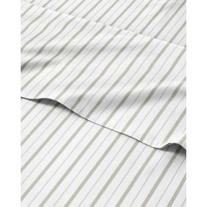 Striped Sheets – Light Grey & White Striped Sheets – 1 Flat & 1 Fitted & 2 Pillowcases w/ Deep Pockets – Wrinkle & Fade Free – Soft Breathable & Cooling – Luxury Pinstripe Bedding – Queen Size Bed Set(59 – Double Gray)