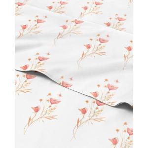 Striped Sheets – Light Grey & White Striped Sheets – 1 Flat & 1 Fitted & 2 Pillowcases w/ Deep Pockets – Wrinkle & Fade Free – Soft Breathable & Cooling – Luxury Pinstripe Bedding – Queen Size Bed Set(20 – Wildflower)