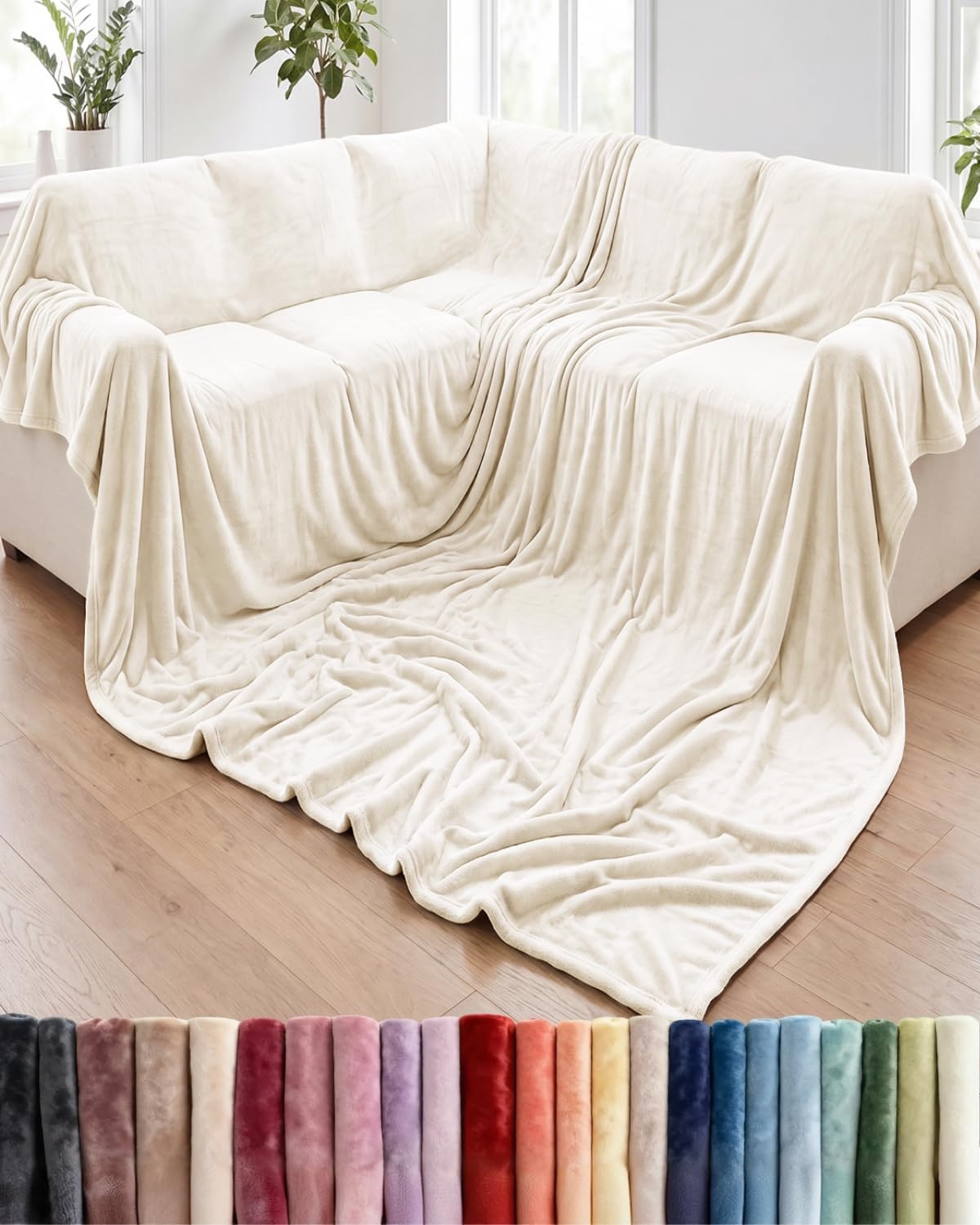 image:imageCGK Christmas Fleece Blanket Throw Size Flannel Throw Red Flakes 50x6001 Cream