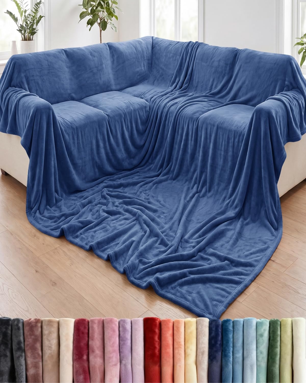 image:imageCGK Christmas Fleece Blanket Throw Size Flannel Throw Red Flakes 50x6002 Washed Blue