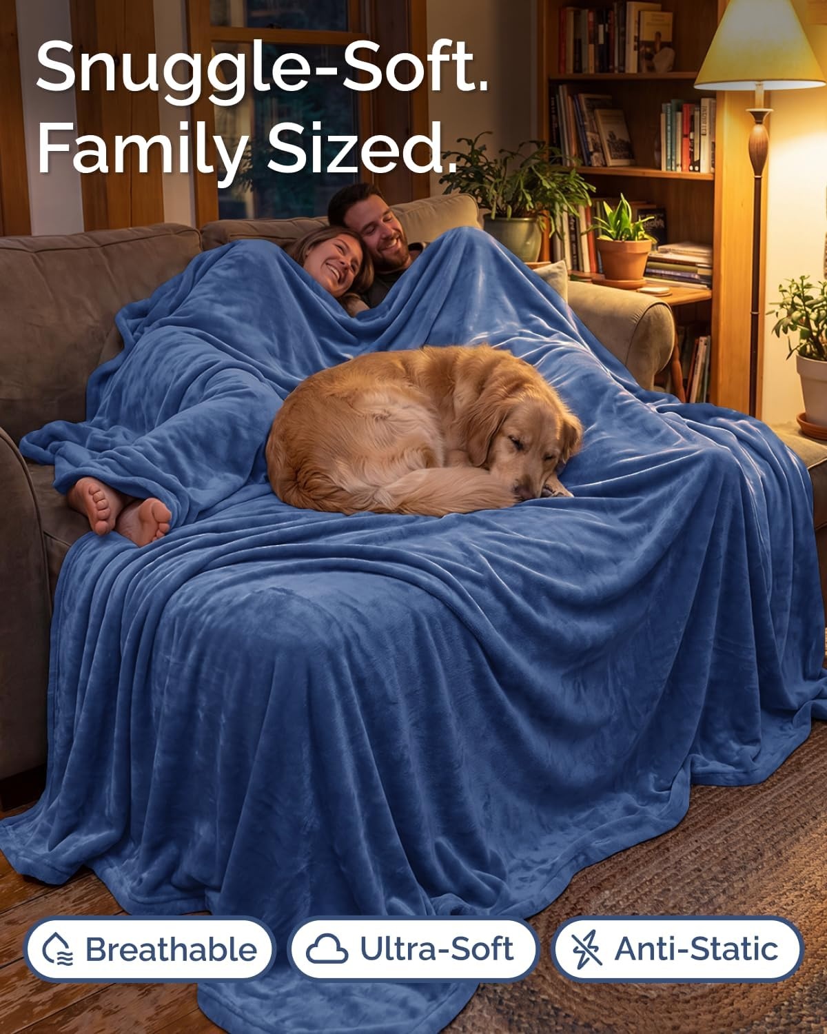 image:imageCGK Christmas Fleece Blanket Throw Size Flannel Throw Red Flakes 50x6002 Washed Blue