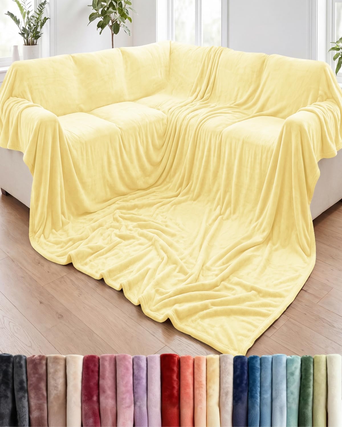 image:imageCGK Christmas Fleece Blanket Throw Size Flannel Throw Red Flakes 50x6003 Yellow