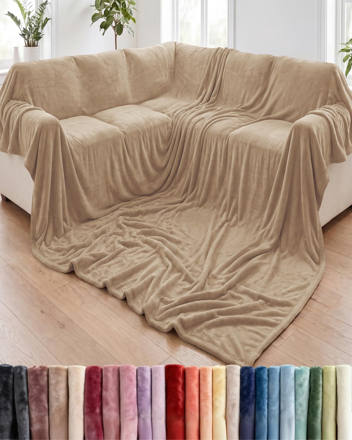 image:imageCGK Christmas Fleece Blanket Throw Size Flannel Throw Red Flakes 50x6004 Oxford Tan