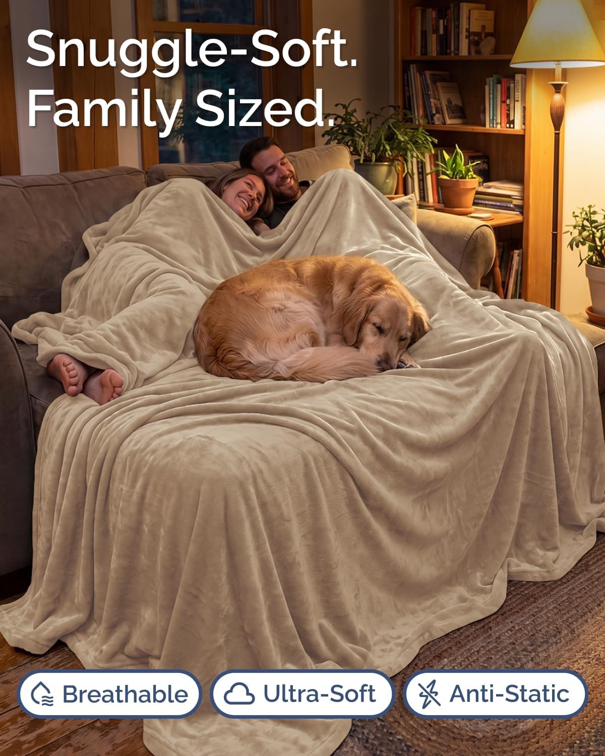 image:imageCGK Christmas Fleece Blanket Throw Size Flannel Throw Red Flakes 50x6004 Oxford Tan