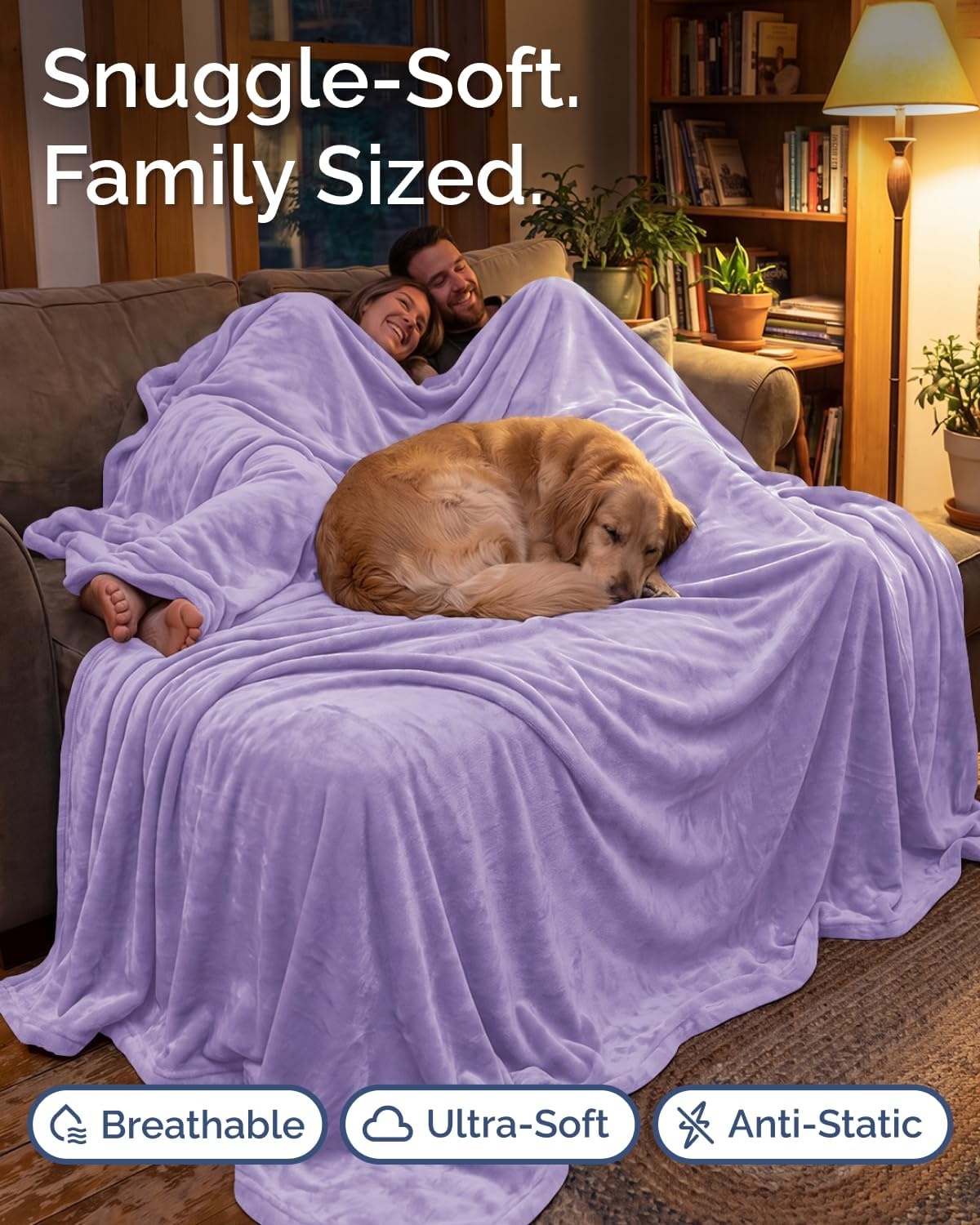 image:imageCGK Christmas Fleece Blanket Throw Size Flannel Throw Red Flakes 50x6005 Pastel Lilac