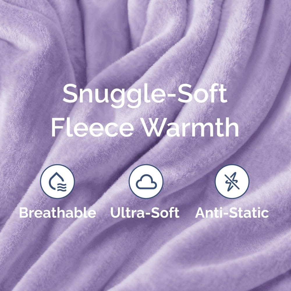 image:imageCGK Christmas Fleece Blanket Throw Size Flannel Throw Red Flakes 50x6005 Pastel Lilac