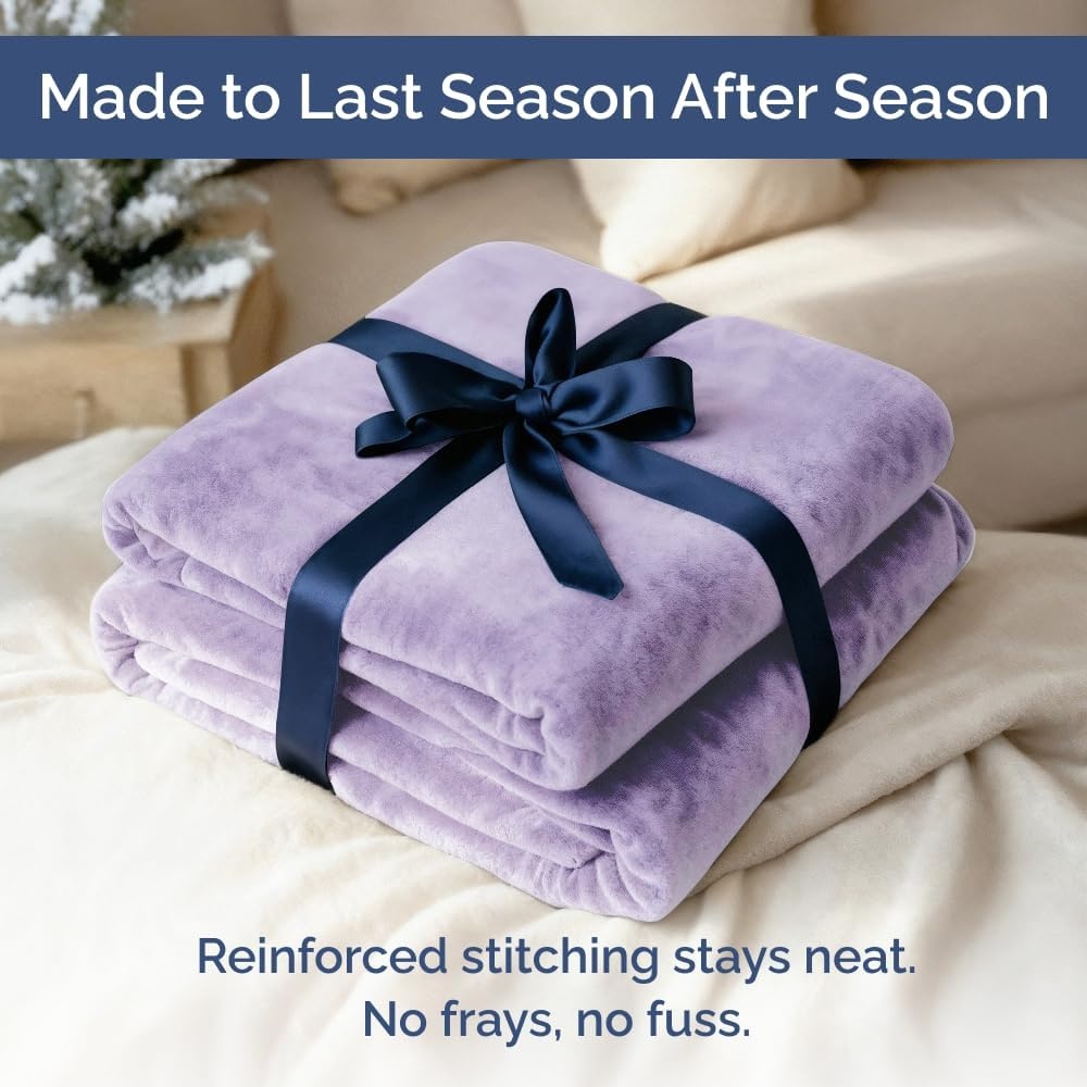 image:imageCGK Christmas Fleece Blanket Throw Size Flannel Throw Red Flakes 50x6005 Pastel Lilac