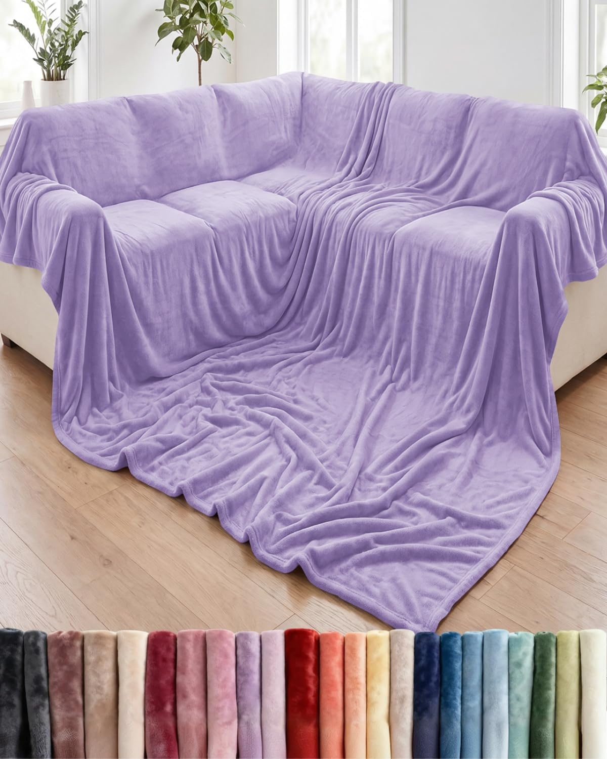 image:imageCGK Christmas Fleece Blanket Throw Size Flannel Throw Red Flakes 50x6005 Pastel Lilac
