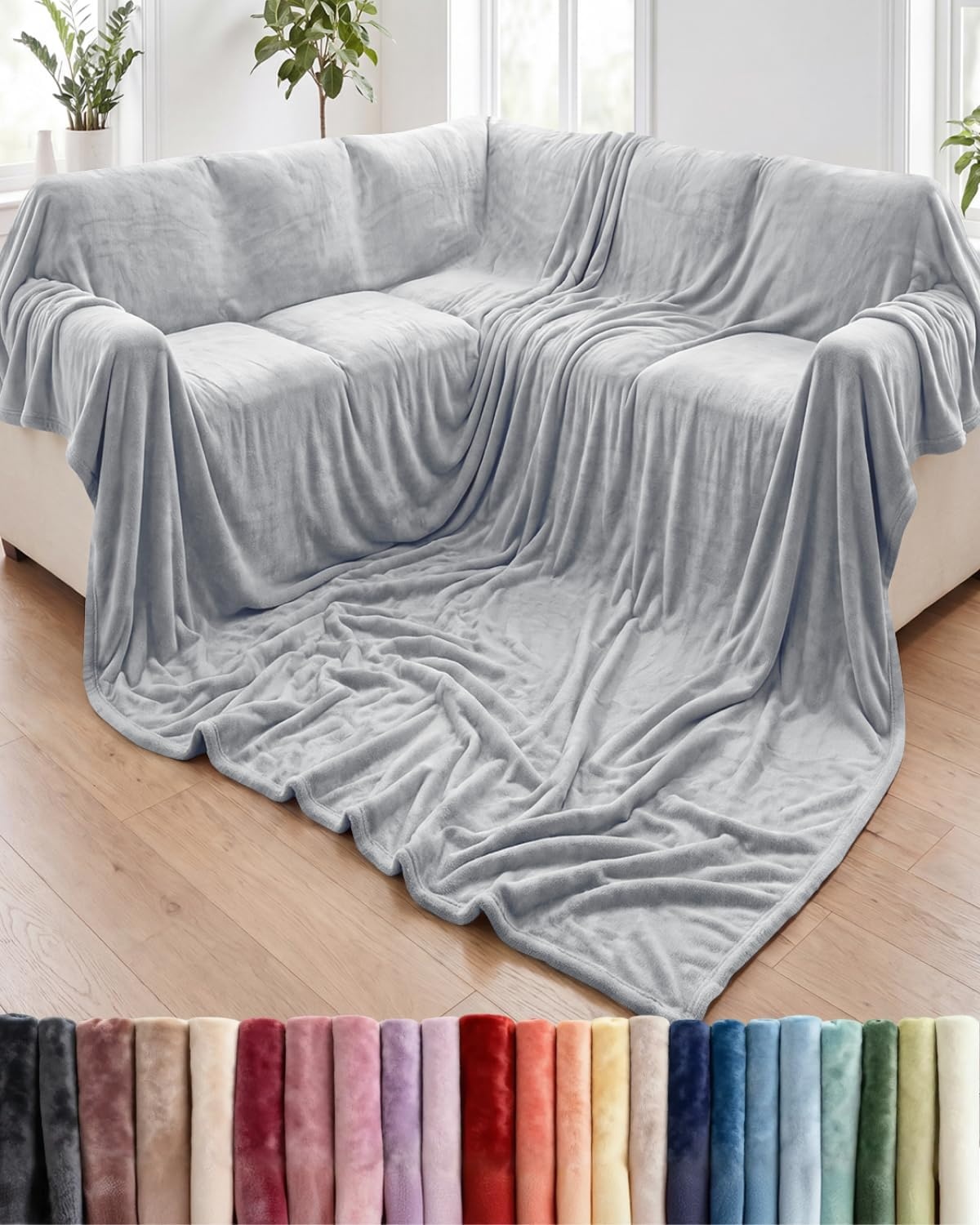 image:imageCGK Christmas Fleece Blanket Throw Size Flannel Throw Red Flakes 50x6006 Grey