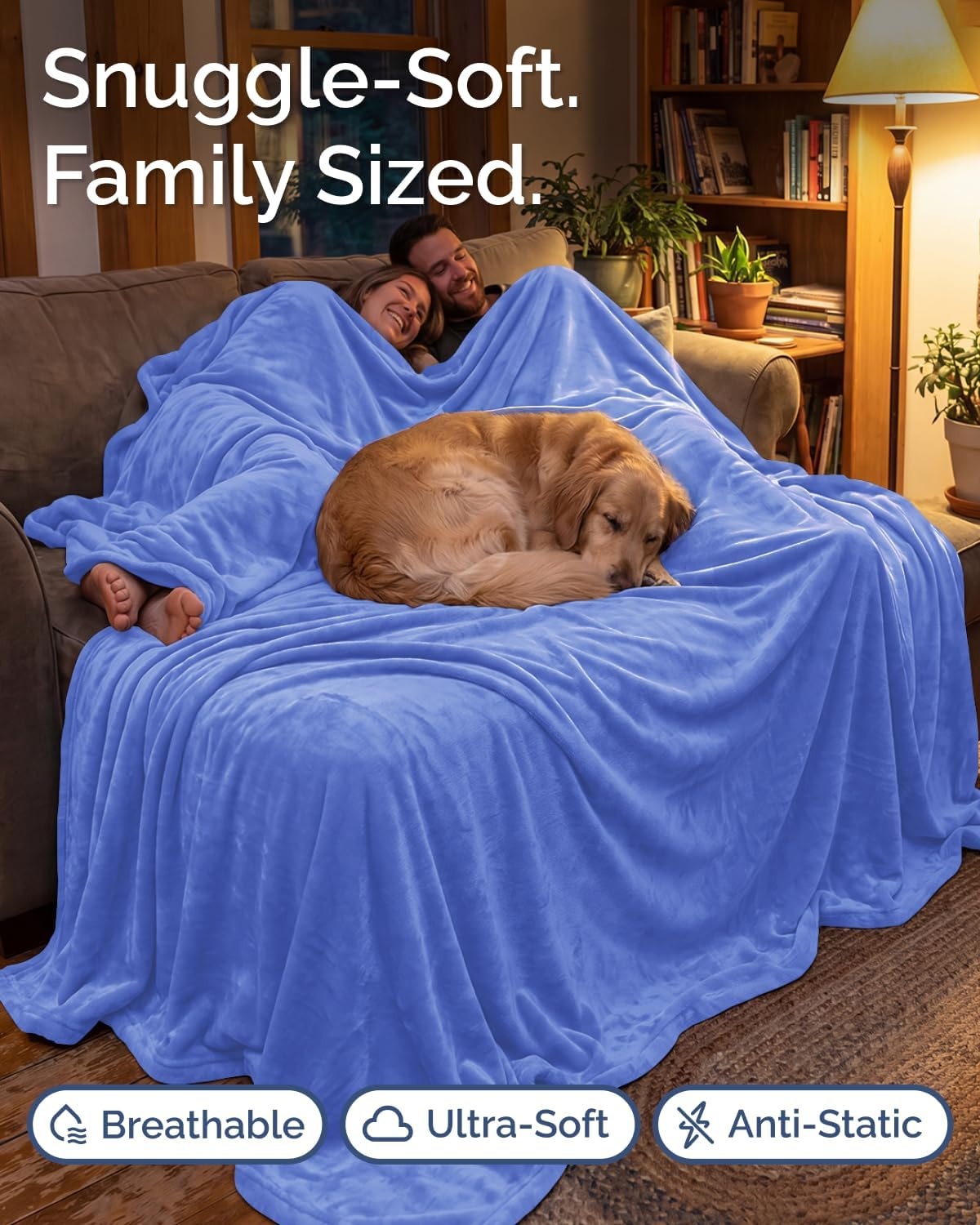image:imageCGK Christmas Fleece Blanket Throw Size Flannel Throw Red Flakes 50x6008 Vista Blue