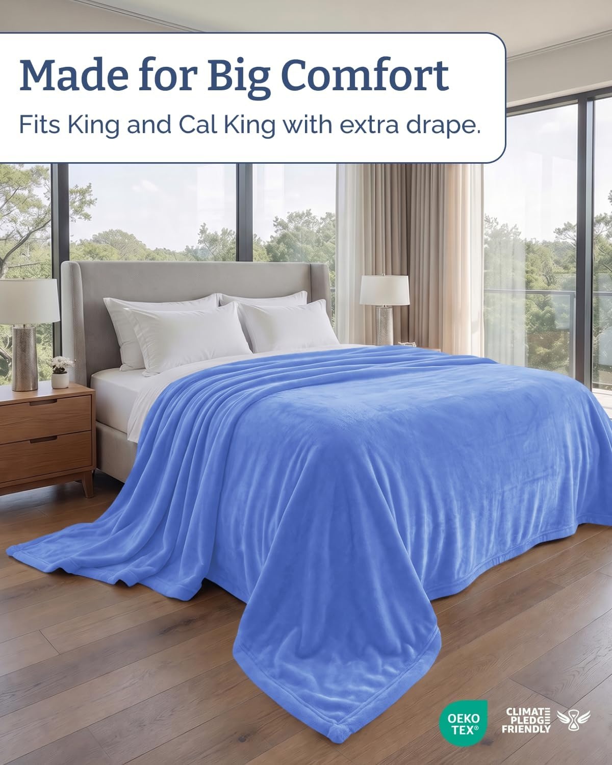 image:imageCGK Christmas Fleece Blanket Throw Size Flannel Throw Red Flakes 50x6008 Vista Blue