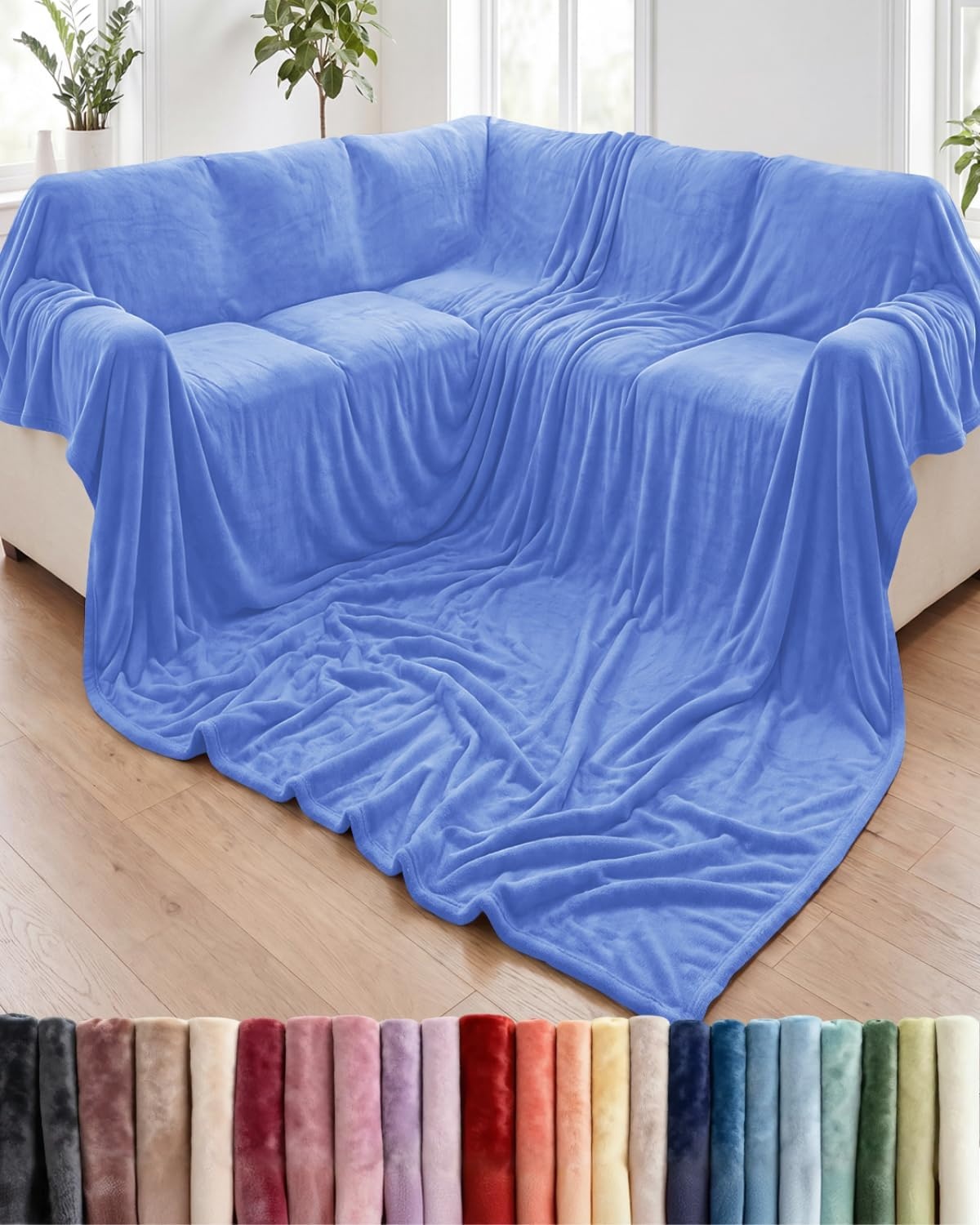 image:imageCGK Christmas Fleece Blanket Throw Size Flannel Throw Red Flakes 50x6008 Vista Blue