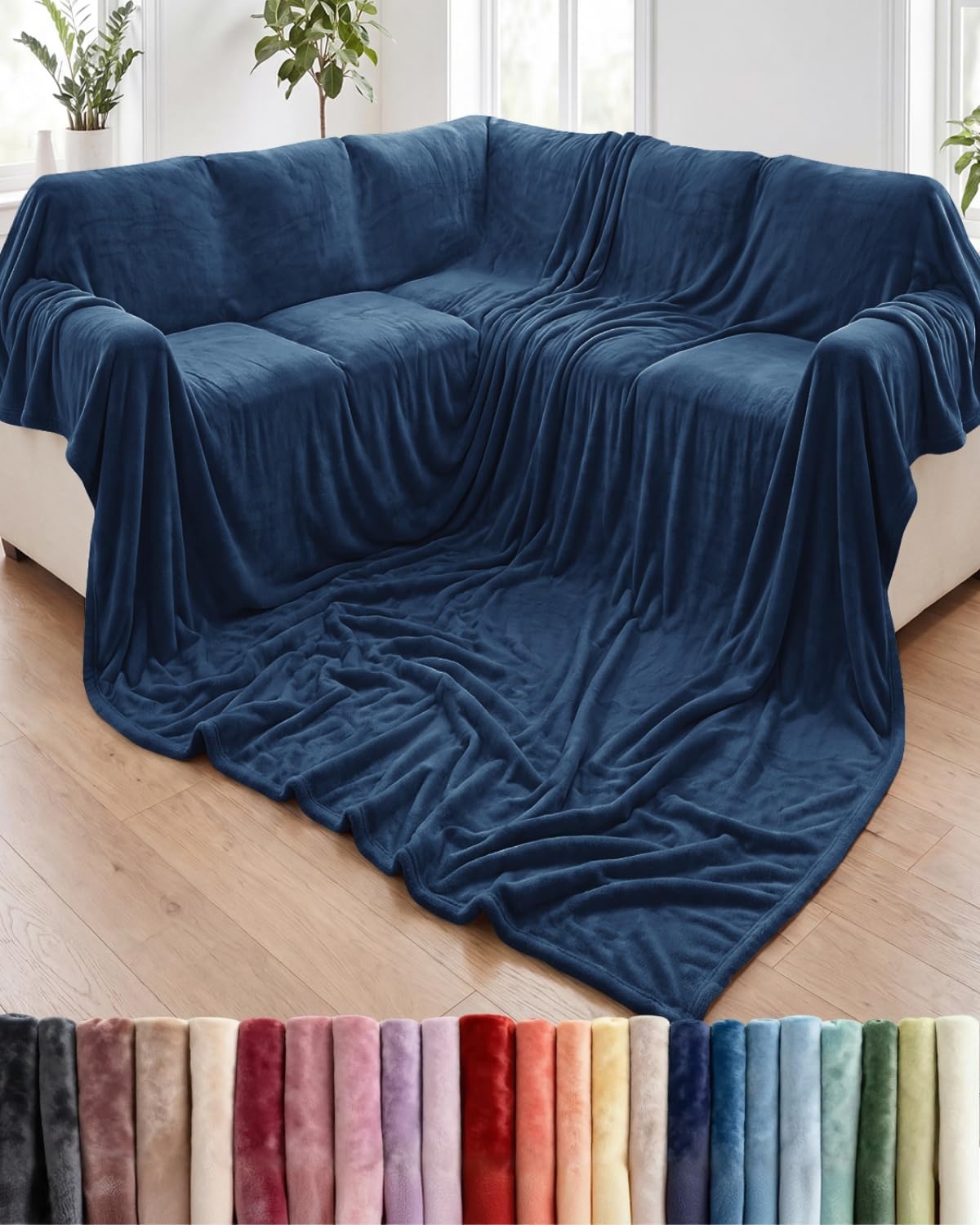 image:imageCGK Christmas Fleece Blanket Throw Size Flannel Throw Red Flakes 50x6009 Navy