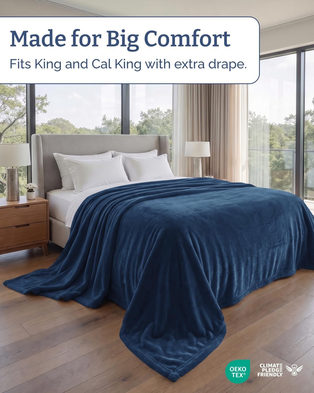 image:imageCGK Christmas Fleece Blanket Throw Size Flannel Throw Red Flakes 50x6009 Navy