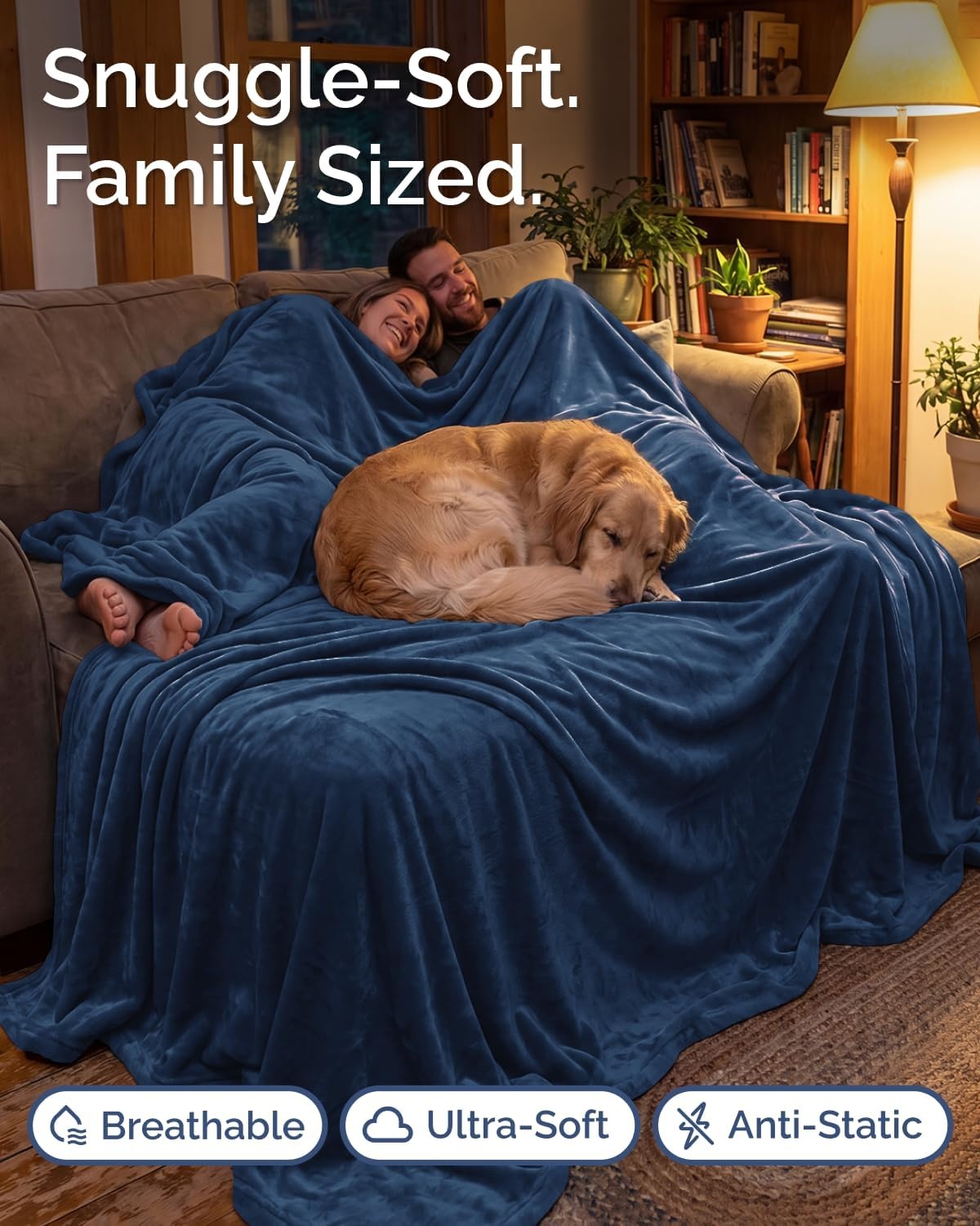 image:imageCGK Christmas Fleece Blanket Throw Size Flannel Throw Red Flakes 50x6009 Navy