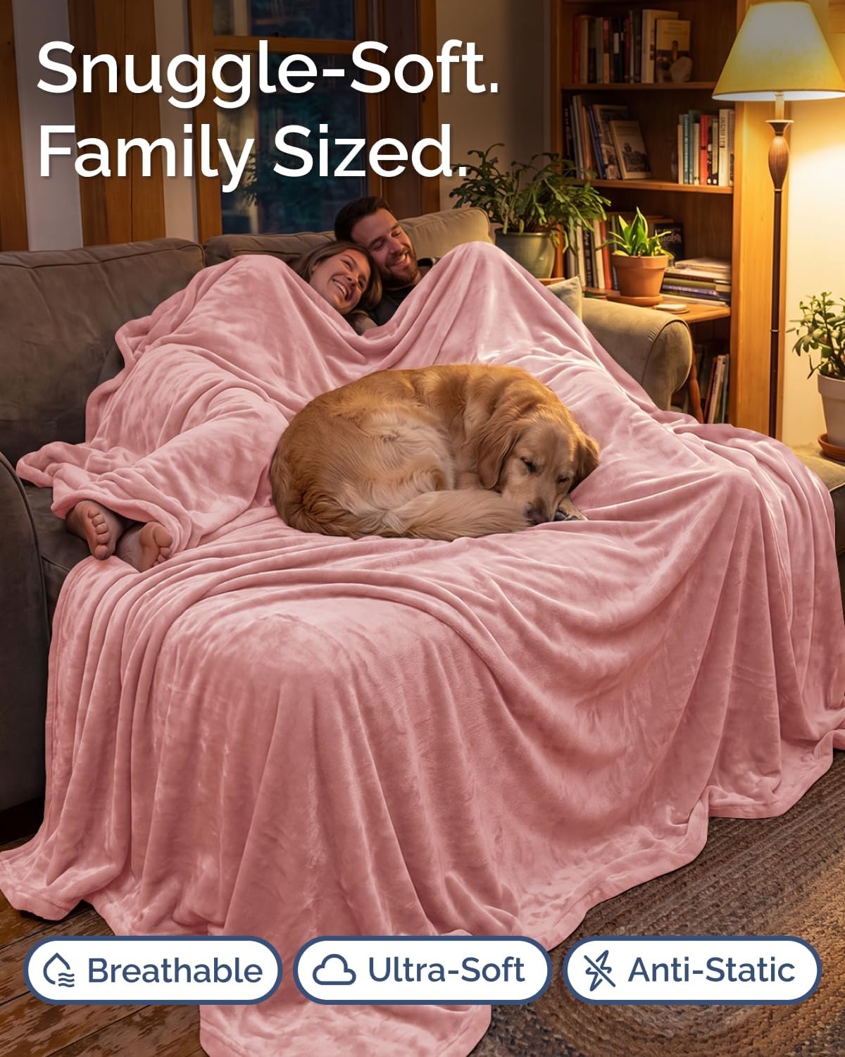 image:imageCGK Christmas Fleece Blanket Throw Size Flannel Throw Red Flakes 50x6010 Rose Pink