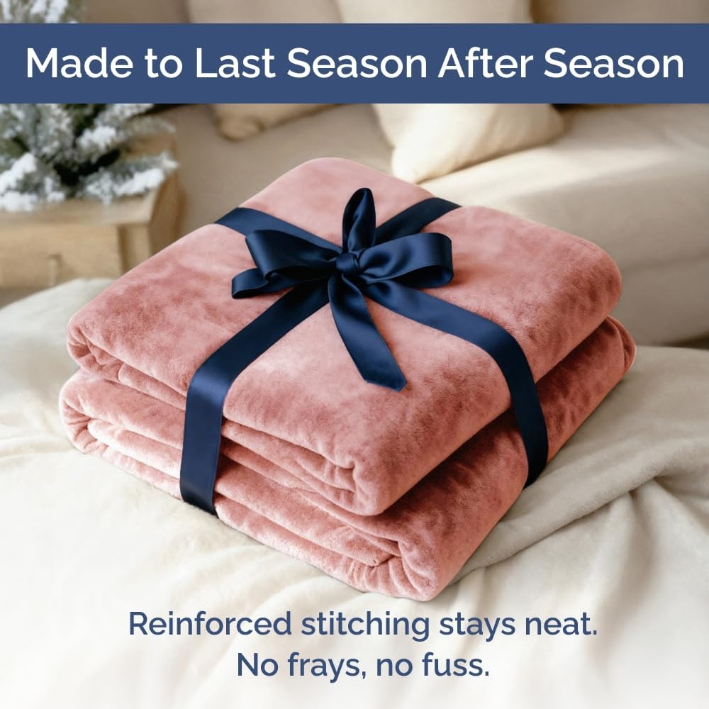 image:imageCGK Christmas Fleece Blanket Throw Size Flannel Throw Red Flakes 50x6010 Rose Pink