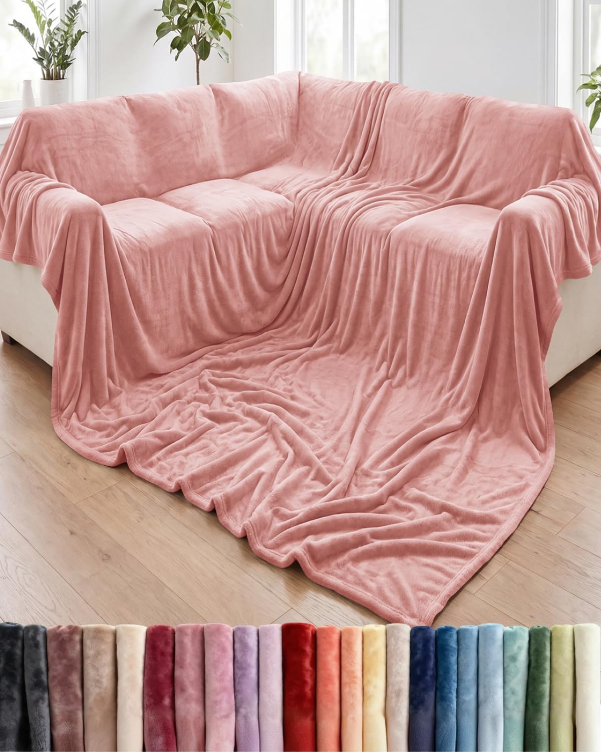 image:imageCGK Christmas Fleece Blanket Throw Size Flannel Throw Red Flakes 50x6010 Rose Pink