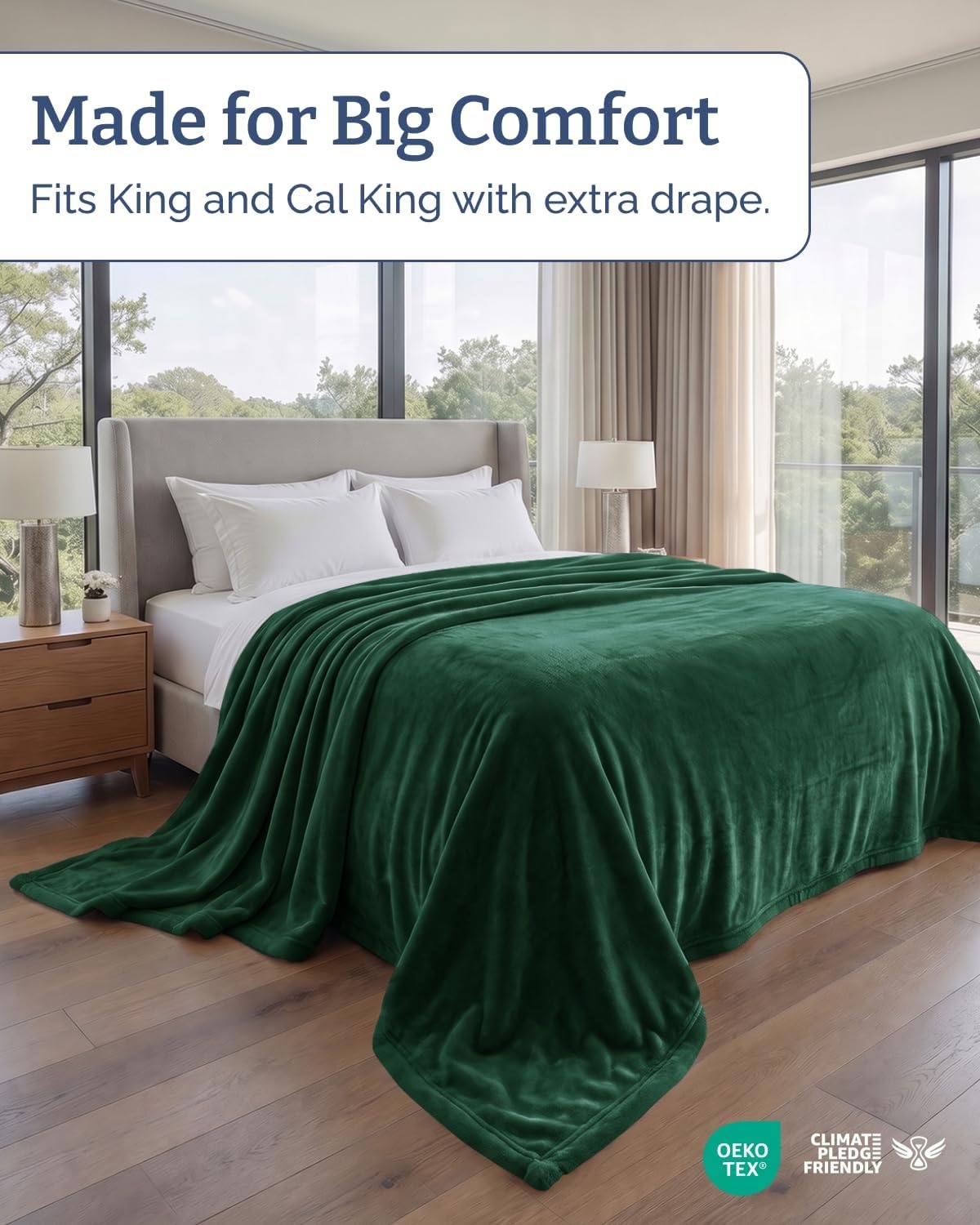 image:imageCGK Christmas Fleece Blanket Throw Size Flannel Throw Red Flakes 50x6011 Forest Green