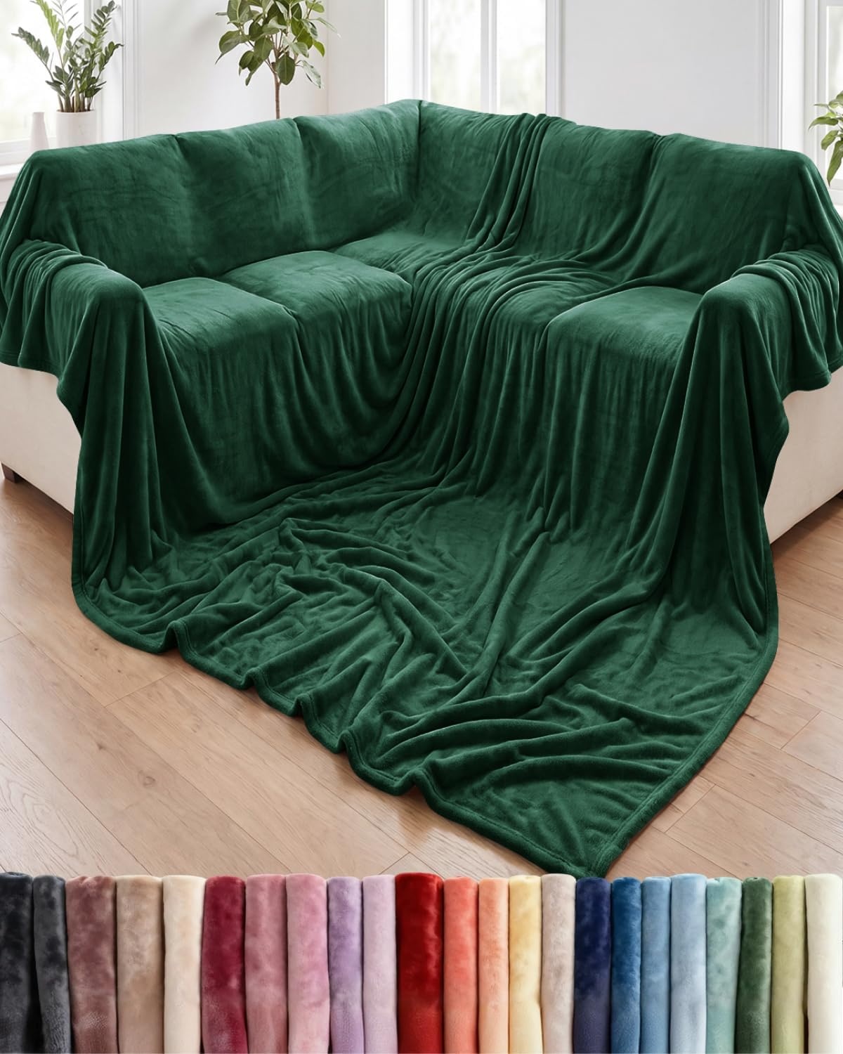 image:imageCGK Christmas Fleece Blanket Throw Size Flannel Throw Red Flakes 50x6011 Forest Green