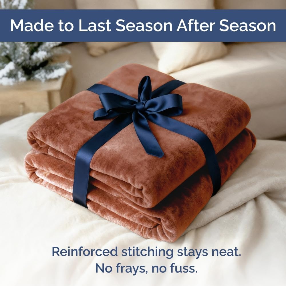 image:imageCGK Christmas Fleece Blanket Throw Size Flannel Throw Red Flakes 50x6013 Mocha Mousse