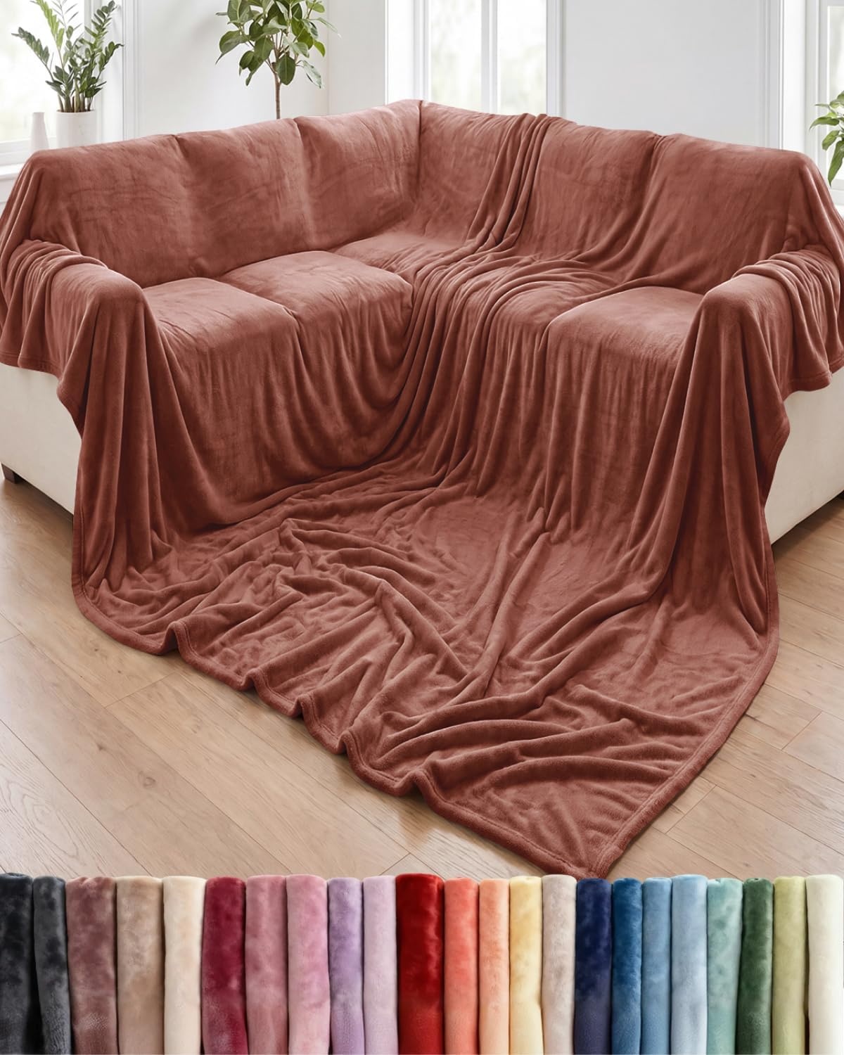 image:imageCGK Christmas Fleece Blanket Throw Size Flannel Throw Red Flakes 50x6013 Mocha Mousse